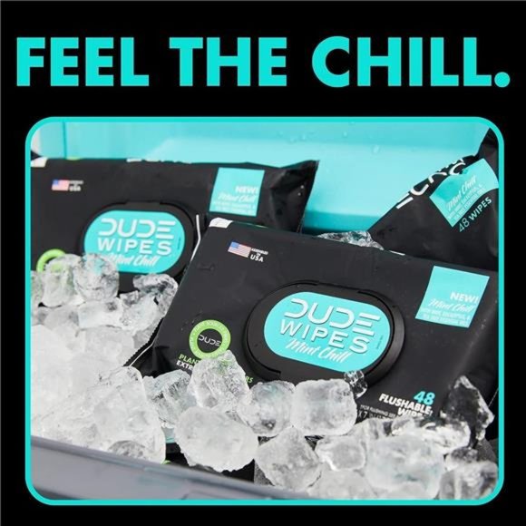 Flushable Wipes - 6 Pack, 288 Wipes - Mint Chill Extra-Large Adult Wet Wipes - Picture 4 of 6